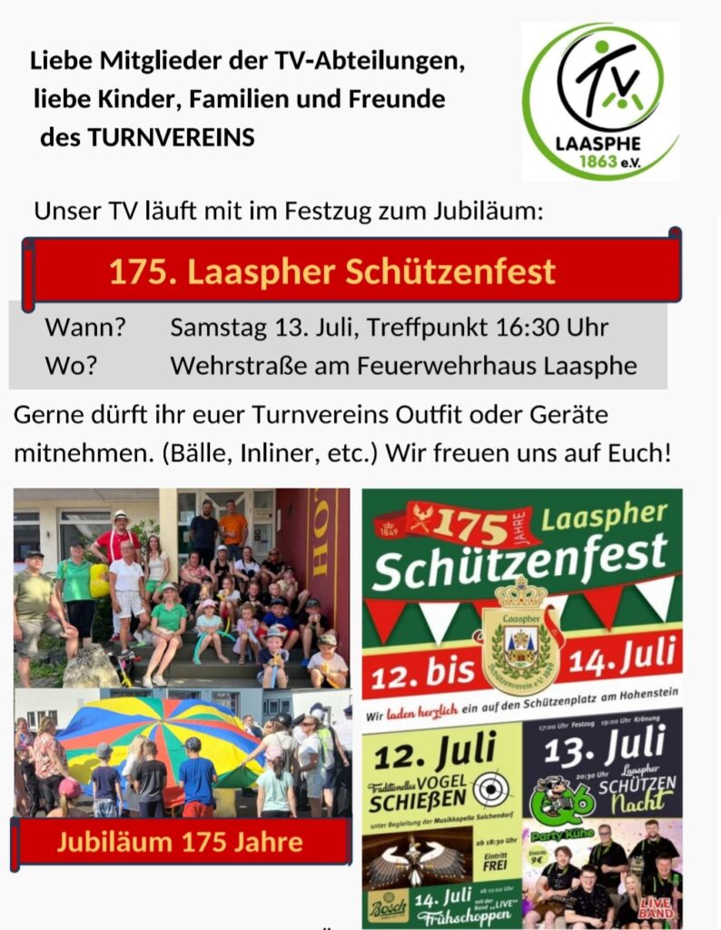 Werbung für das 175. Laaspher Schützenfest